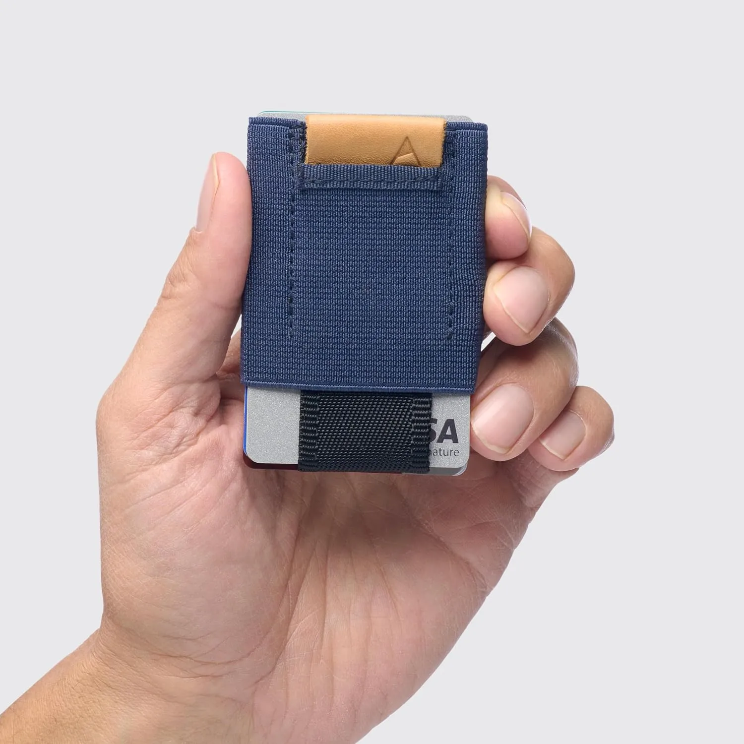 NOMATIC Minimalistic Wallet for Men and Women - Slim Wallet Fits In Front Pocket - Holds 4-15 Cards - Hidden Cash Holder and Key Holder Pocket (Blue)