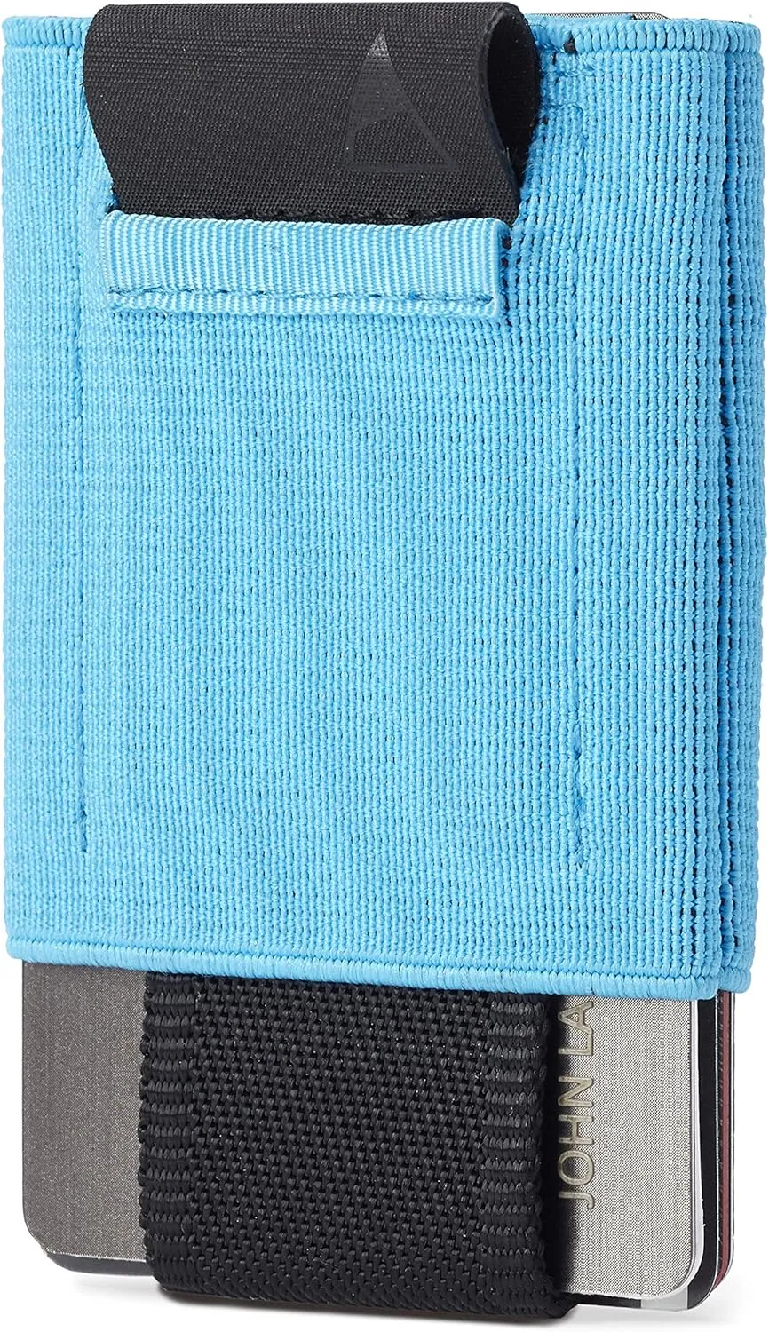 NOMATIC Minimalistic Wallet for Men and Women - Slim Wallet Fits In Front Pocket - Holds 4-15 Cards - Hidden Cash Holder and Key Holder Pocket (Blue)