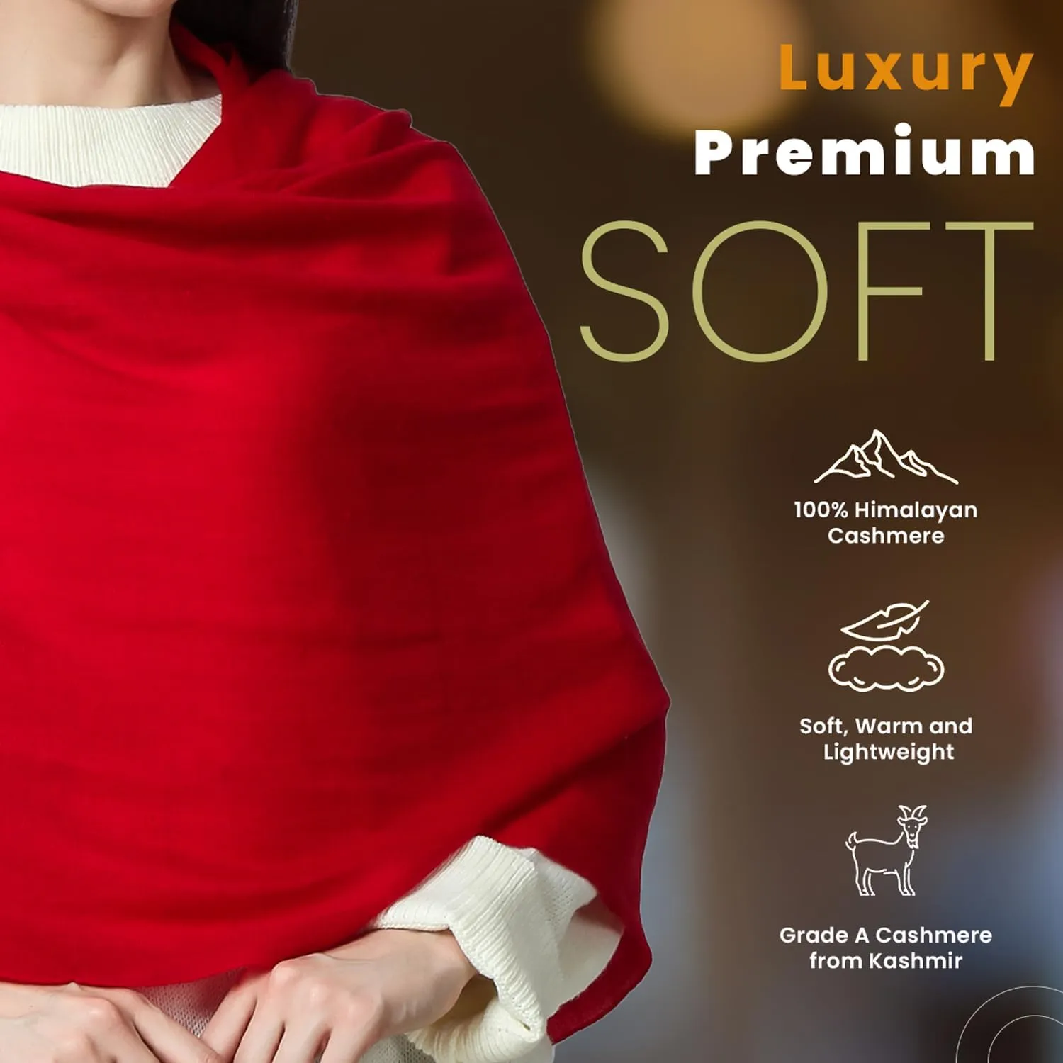 PASHWRAP 100% Himalayan Cashmere Wrap | Lightweight Cashmere Scarf | Ultra Thin Kashmiri Pashmina Shawl | Ideal For Travel