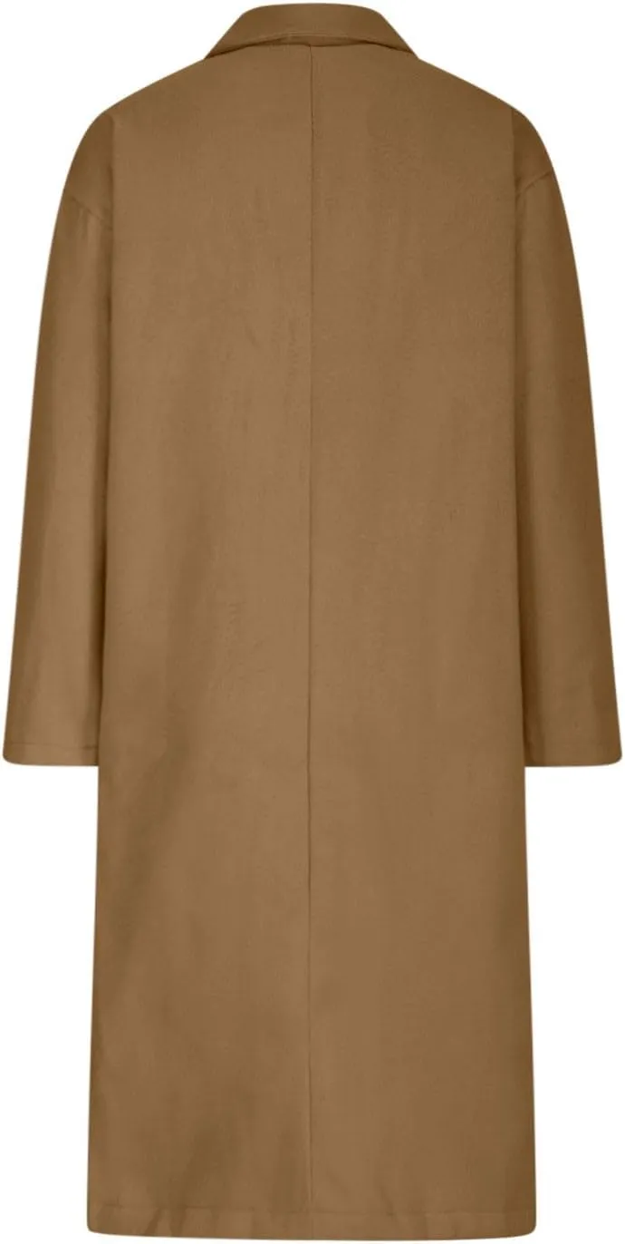 Pea Coats for Women Winter Wool Blend Jackets Notch Lapel Single Breasted Trench Coats Long Jackets for Women Trendy