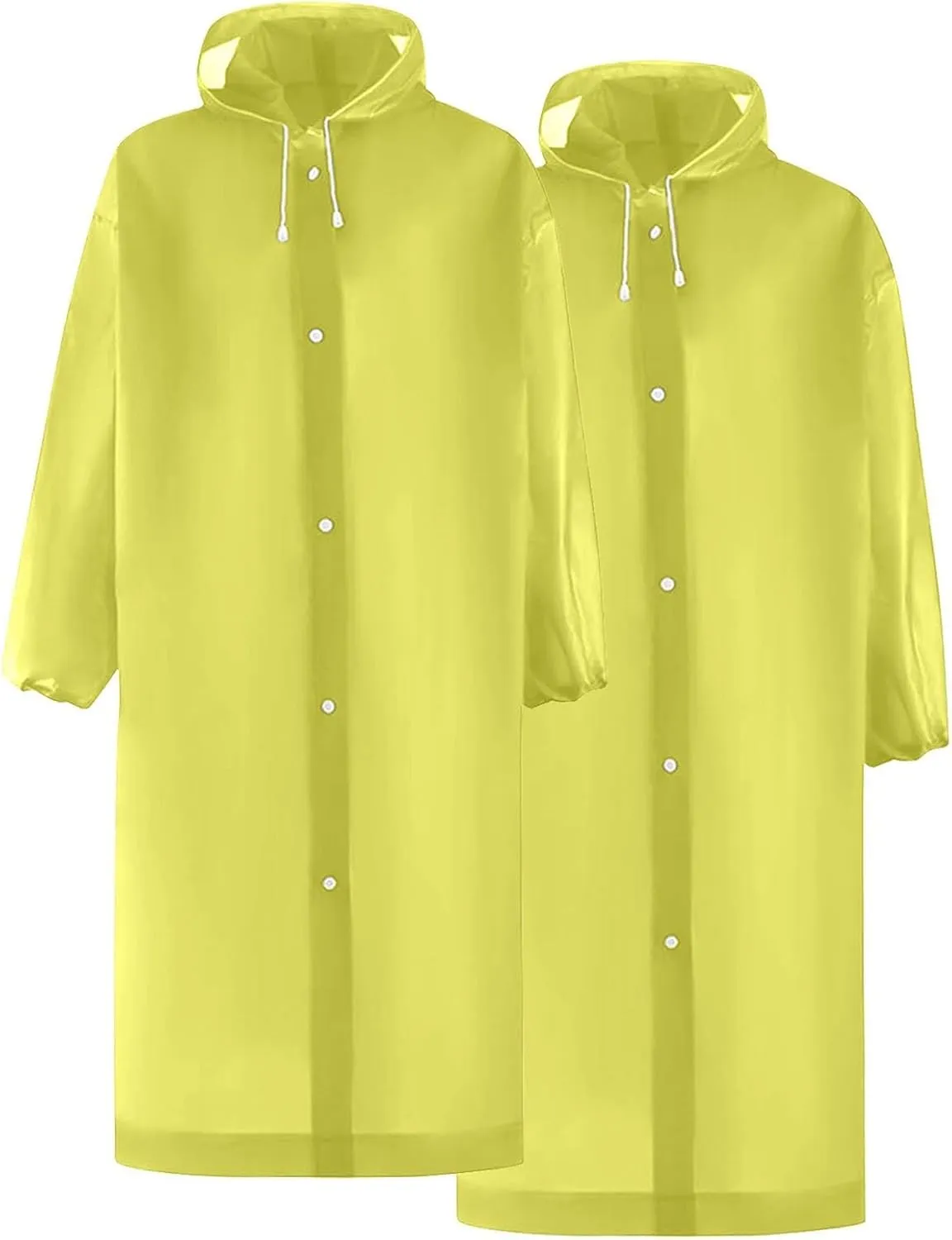 Raincoats for Adults, Reusable Ponchos Raincoats with Hoods and Drawstring Lightweight Rain Coat Waterproof