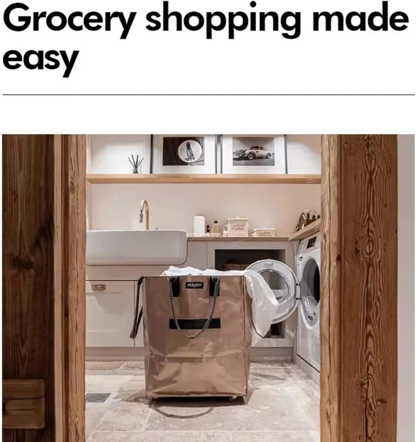 Reusable Grocery Bag, Thickening Rolling Tote, Folds Flat