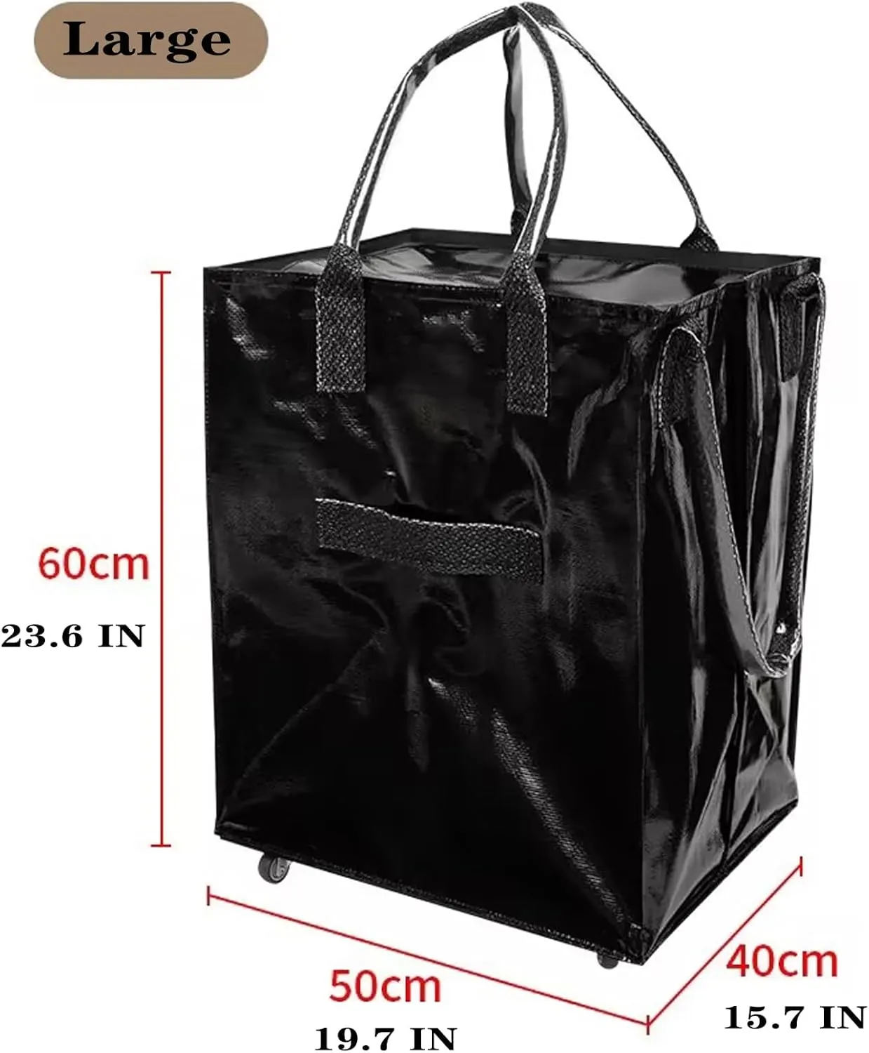 Reusable Grocery Bag, Thickening Rolling Tote, Folds Flat