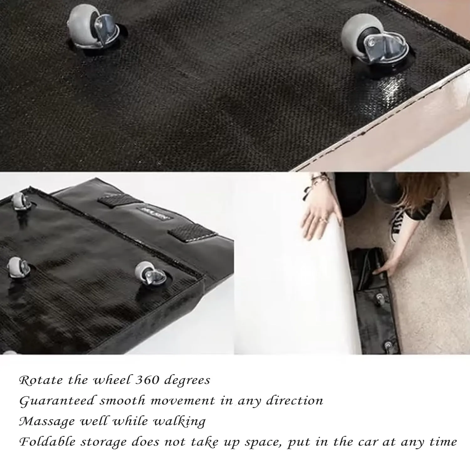 Reusable Grocery Bag, Thickening Rolling Tote, Folds Flat