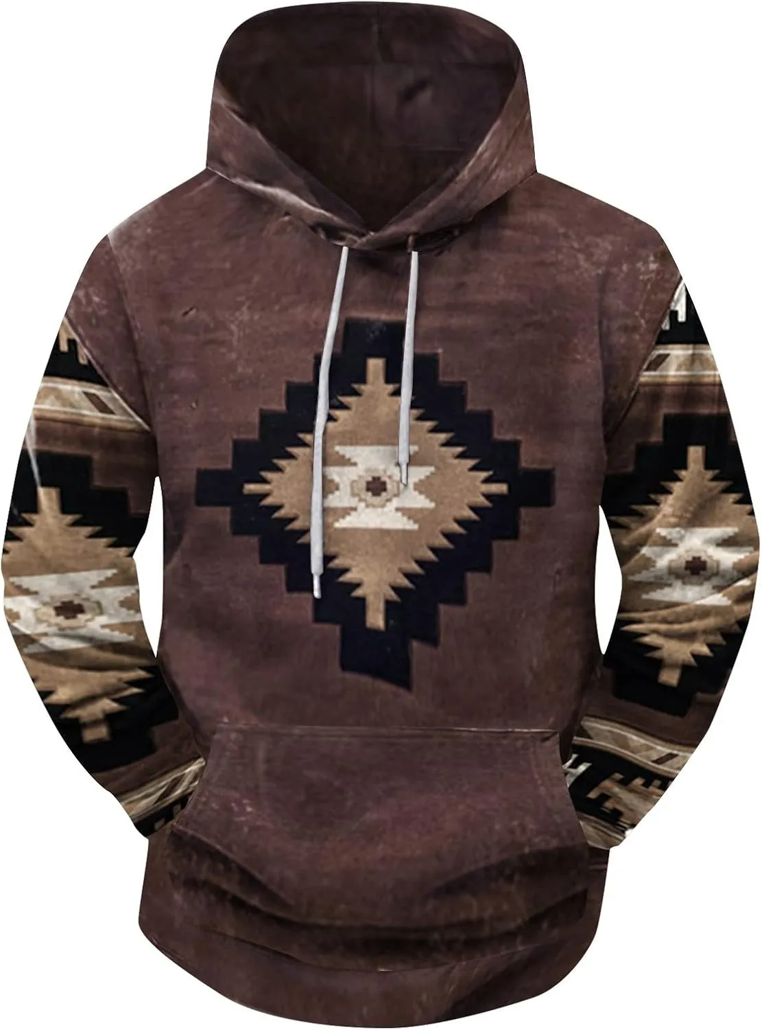 RTTUIOP Graphic Hoodies For Men Cowboy Aztec Ethnic Western Sweatshirts Lightweight Big And Tall Hoodies Pullover With Pocket