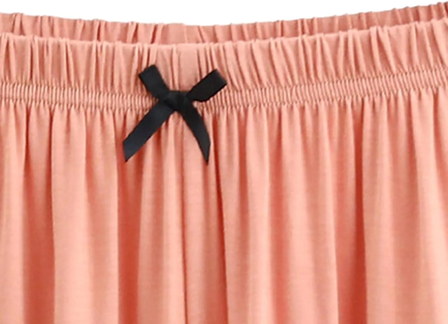 Ruched Tie High Rise Shorts for Women Elastic Waisted Ruffle Hem Pajama Shorts Solid Summer Wide Leg Lounge Shorts