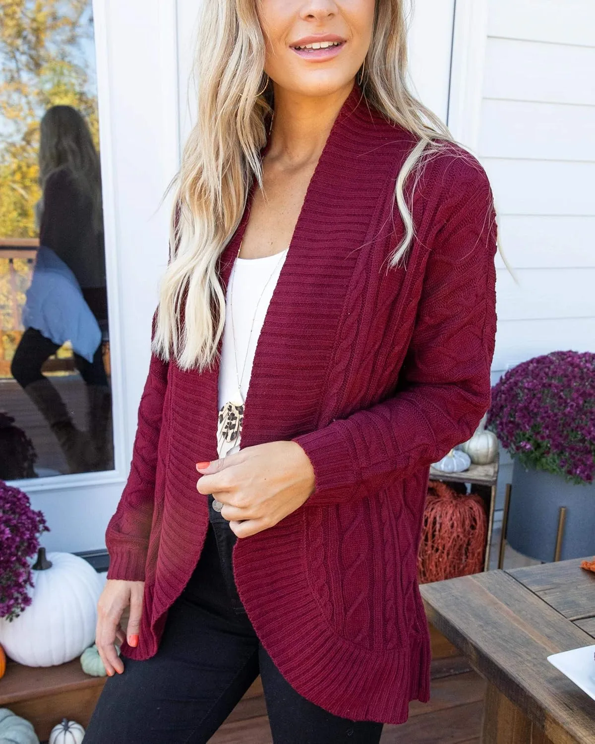 Saodimallsu Womens Loose Open Front Cardigan Long Sleeve Casual Lightweight Soft Knit Sweaters Coat with Pockets