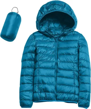 SHAOBGE Packable Puffer Jacket Women Women Warm Lightweight Jacket Hooded Windproof Winter Coat With Winter