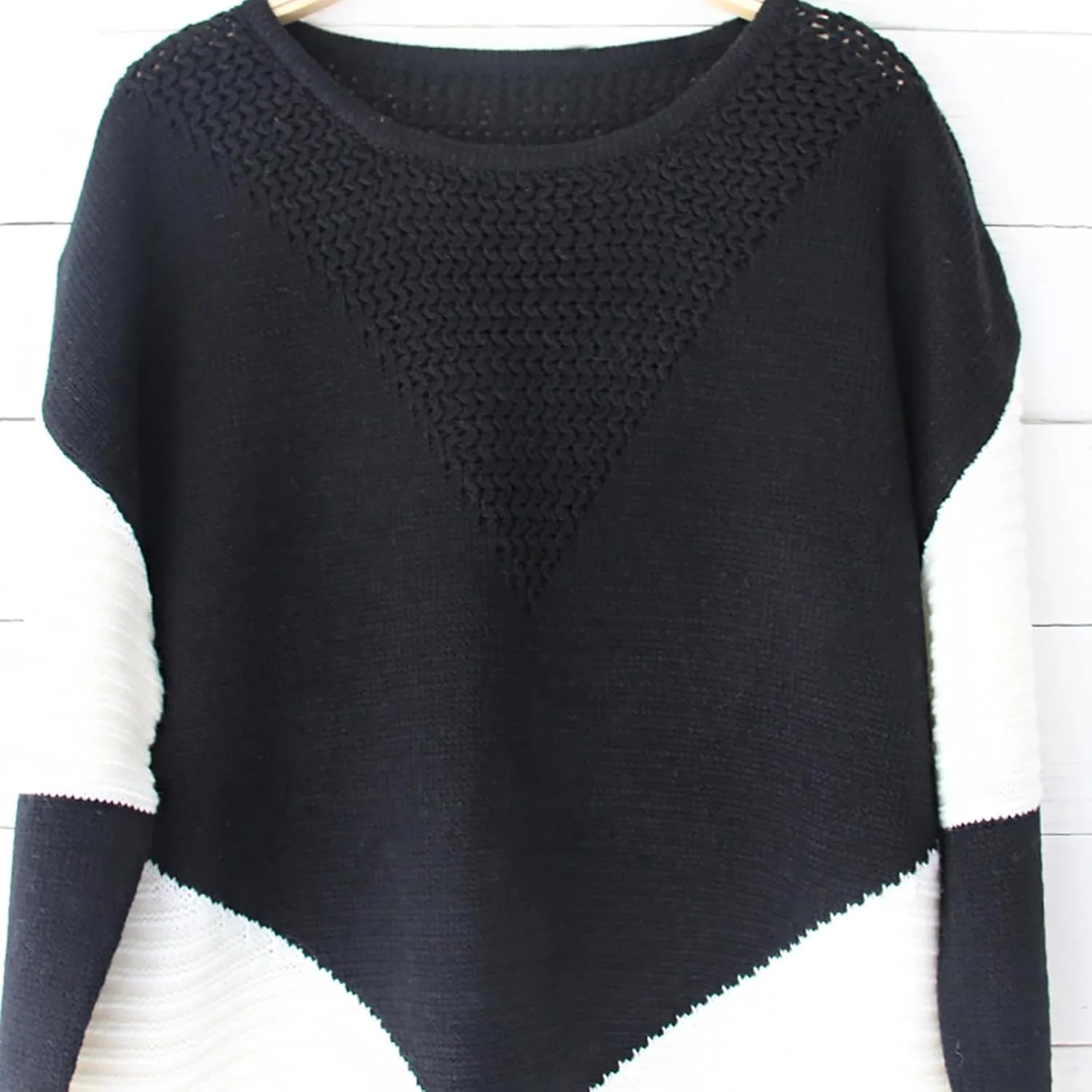 shermie Women's Colorblock Sweaters Long Sleeve Crew Neck Cable Knit Loose Casual Pullover