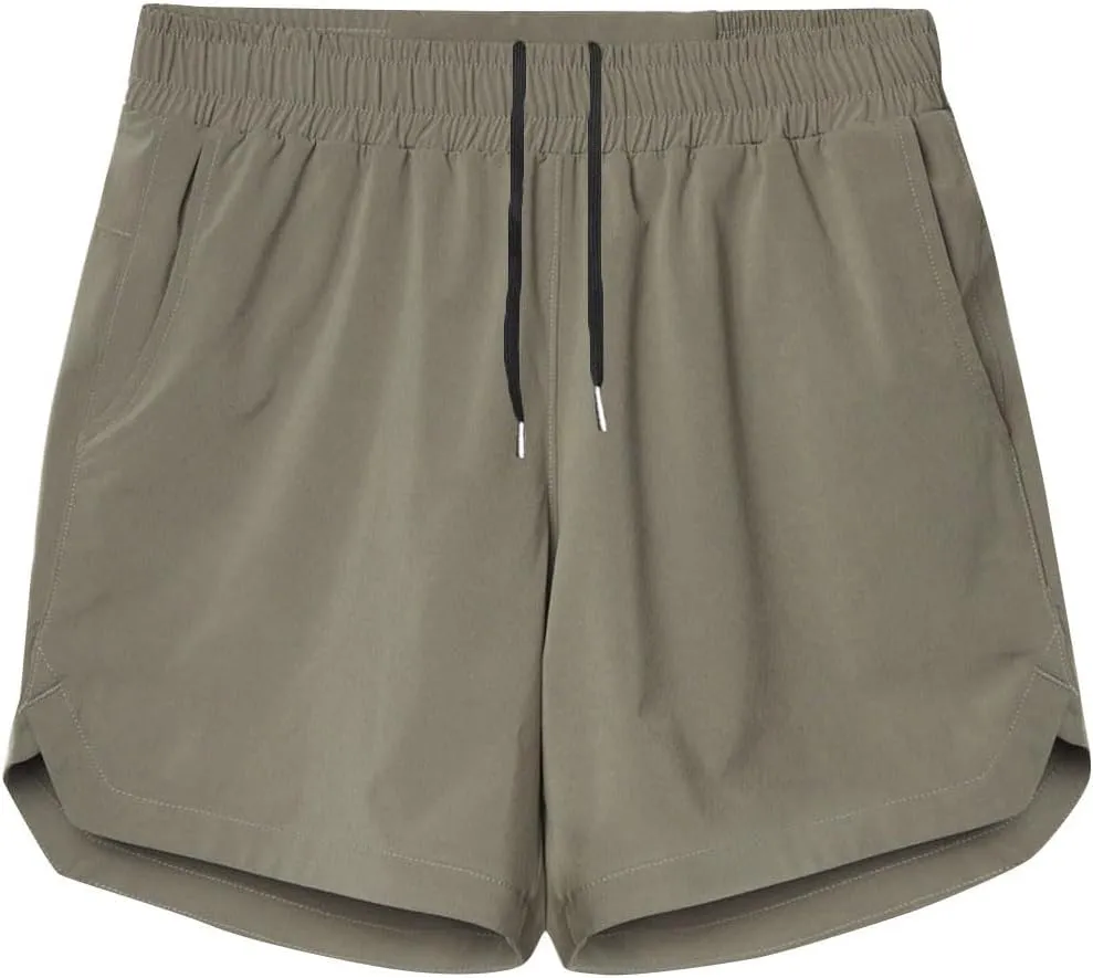 Sports Shorts for Men Cut Out Split Side Shorts Athletic Workout Gym Shorts Hiking Quick Dry Short for Running