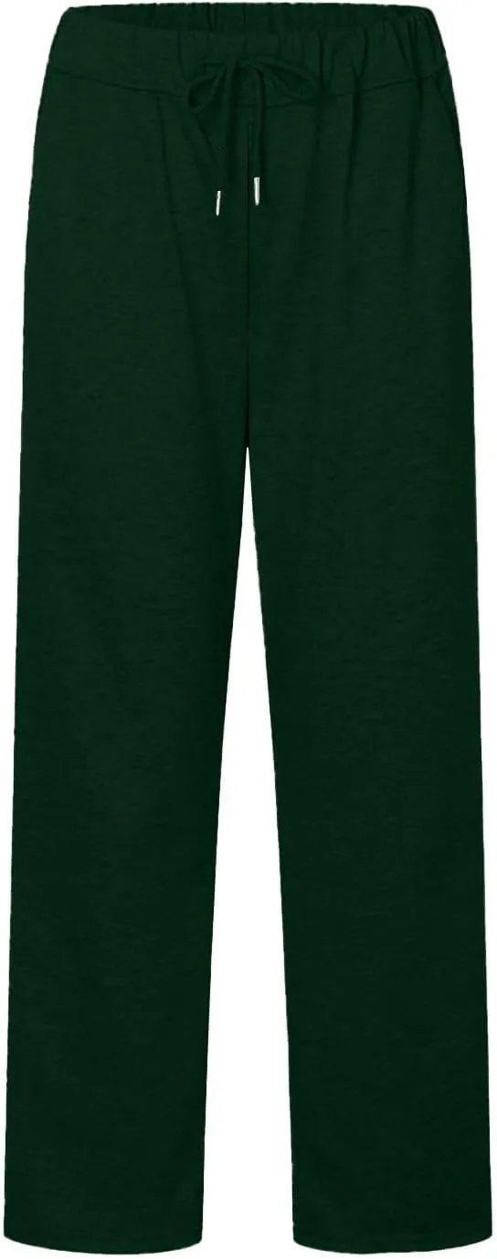 Straight Leg Sweatpants for Women Fleece Wide Leg Drawstring Trousers High Waisted Athletic Joggers with Pockets