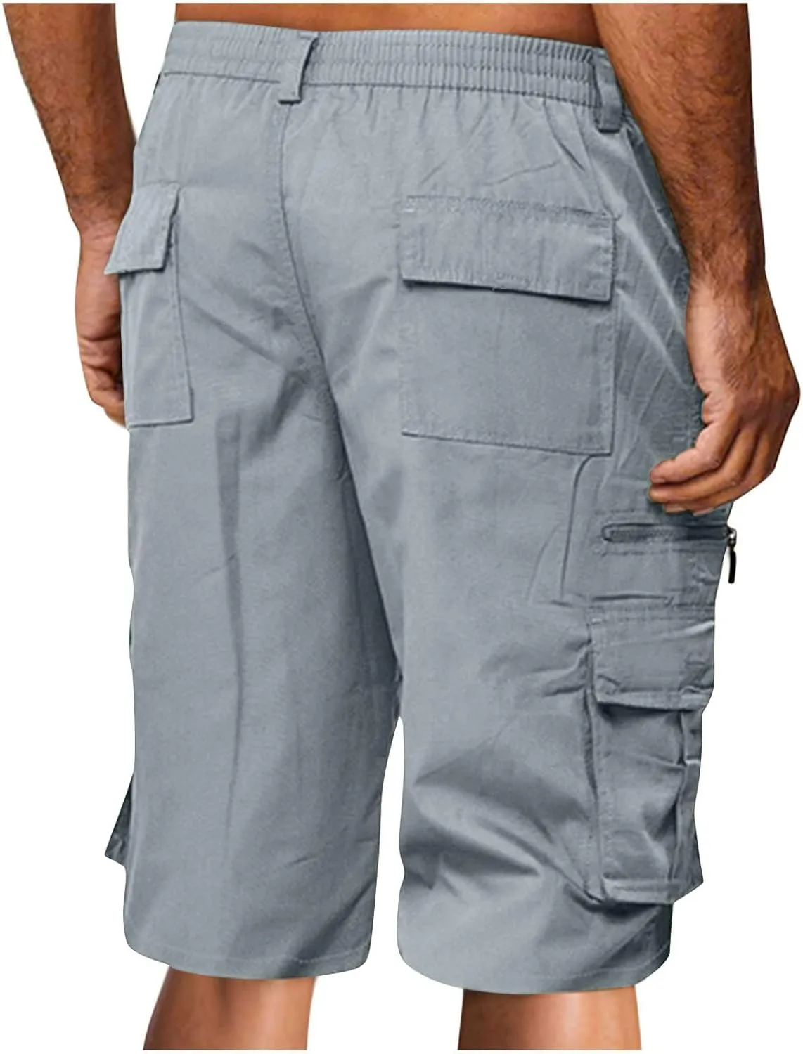 Stretch Cargo Shorts for Men Button Relaxed Fit Work Short 2025 Summer Outdoor Multi Pockets Hiking Pants