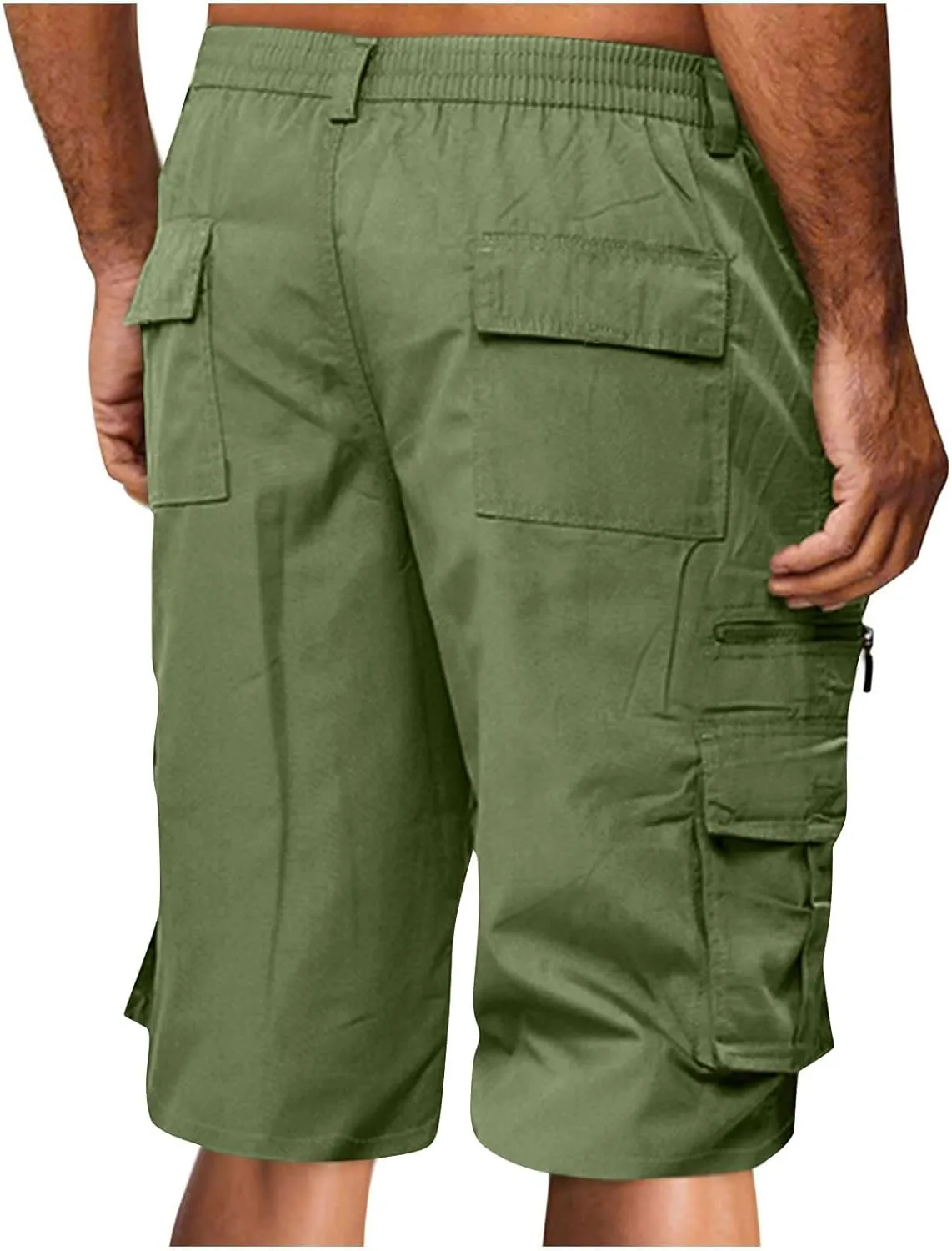 Stretch Cargo Shorts for Men Button Relaxed Fit Work Short 2025 Summer Outdoor Multi Pockets Hiking Pants