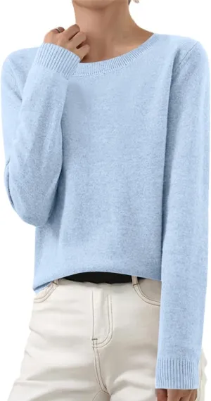 Sweaters for Women Winter Long Sleeve Round Neck Sweater Casual Soft Knit Pullover Basic Jumper Tops Fall Outfits