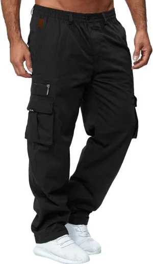 Sweatpants for Men Big and Tall Casual Mens Gifts Cargo Pants Hiking Workout Joggers Elastic Waist Plaid Casual Pants