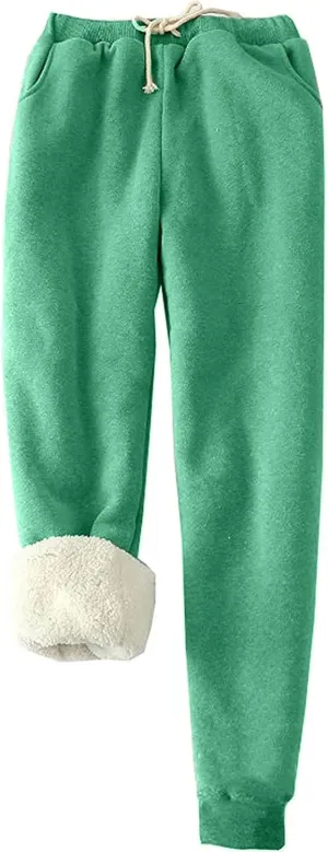Sweatpants for Women with Pockets Baggy Y2K Jogger Pants Elastic Waist Sweatpants Cinch Bottom Fleeced Lounge Pants