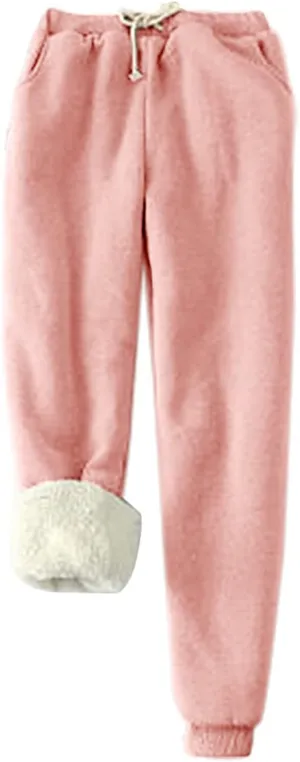 Sweatpants for Women with Pockets Baggy Y2K Jogger Pants Elastic Waist Sweatpants Cinch Bottom Fleeced Lounge Pants