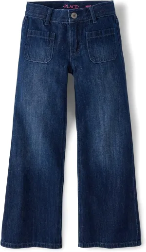 The Children's Place Girls' Wide Leg Denim Jeans