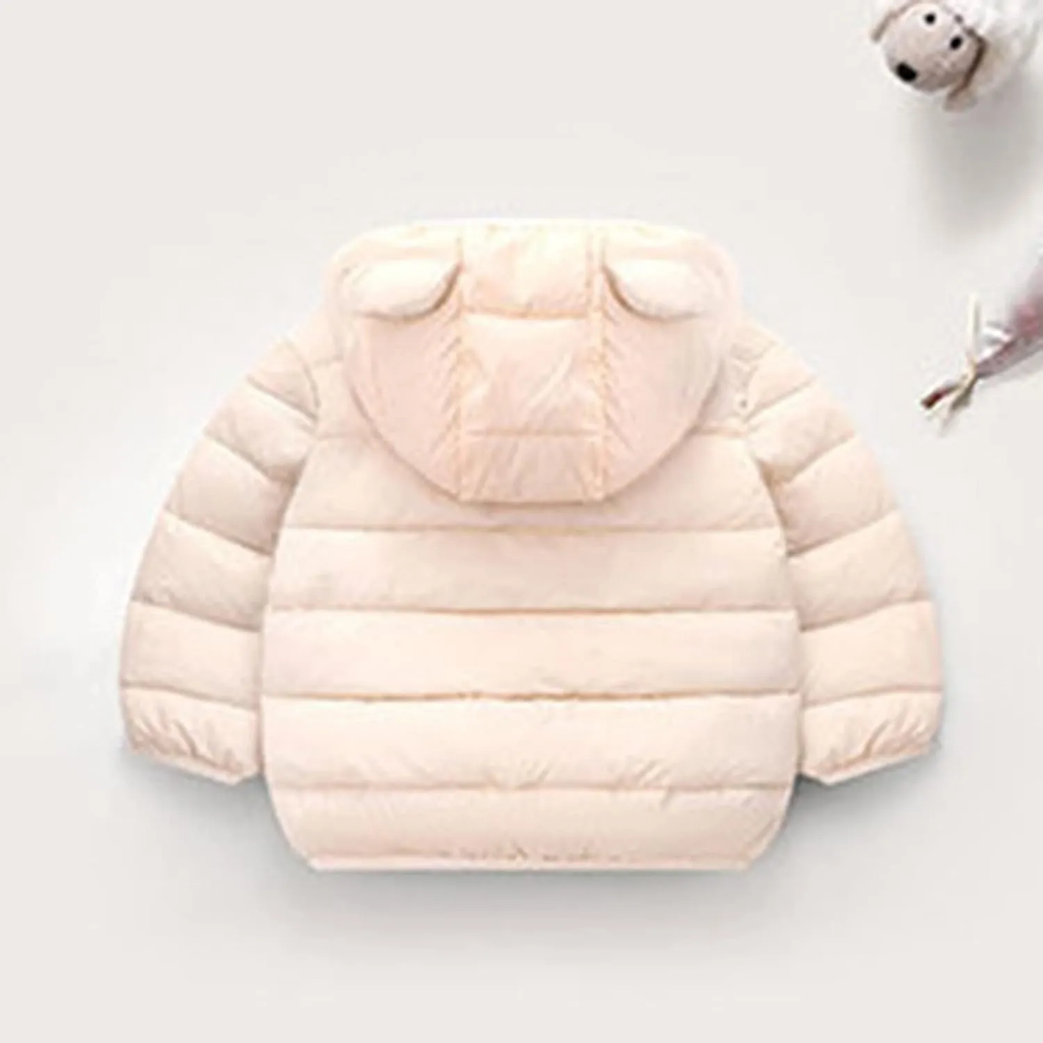 Toddler Boys Girls Lightweight Puffer Jacket Bear Ears Hooded Down Coat Warm Padded Jacket Baby Windproof Outerwear