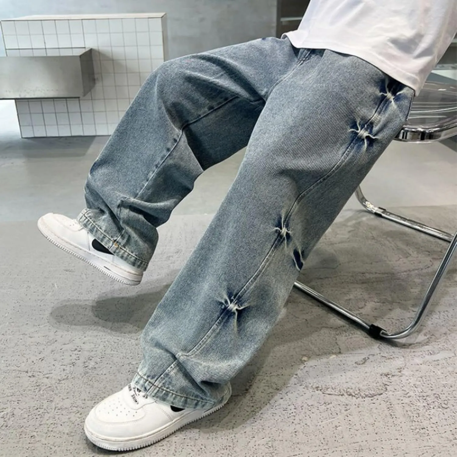 Toddler Boys' Jeans Pants High Waisted Stylish Full Length Trousers Comfy Streetwear Casual Soft Pants