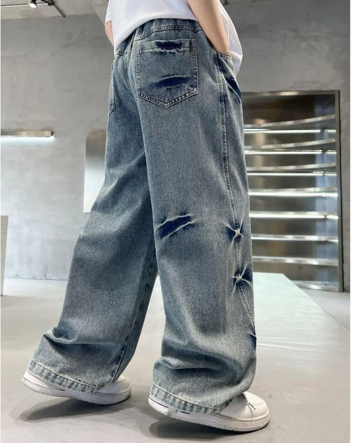 Toddler Boys' Jeans Pants High Waisted Stylish Full Length Trousers Comfy Streetwear Casual Soft Pants