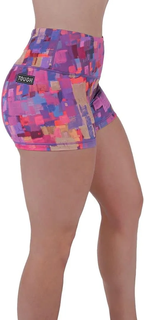 Tough Mode Women High Rise 3"/ 5" Super Soft Athletic Bike Workout Active Running Yoga Volleyball WOD Booty Shorts
