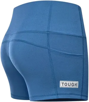 Tough Mode Women High Rise 5" Super Soft Athletic Shorts Pockets Bike Fitness Workout Running Yoga Tummy Control