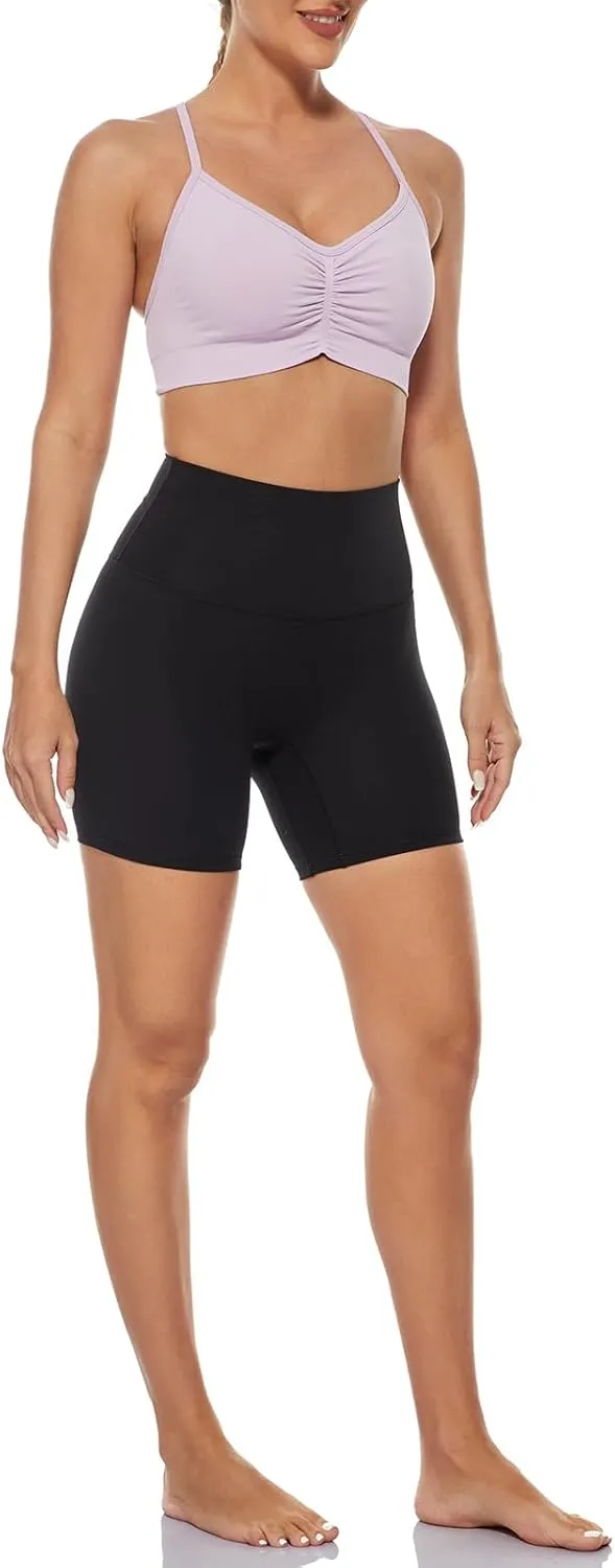 Ukaste High Waisted Bikers Shorts for Women 5" - Tummy Control Workout Active Yoga Shorts