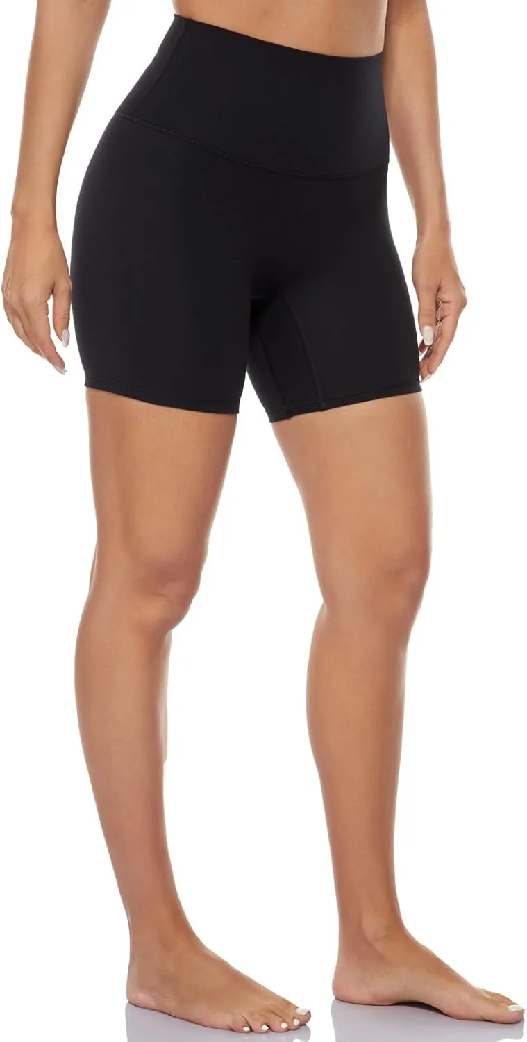 Ukaste High Waisted Bikers Shorts for Women 5" - Tummy Control Workout Active Yoga Shorts