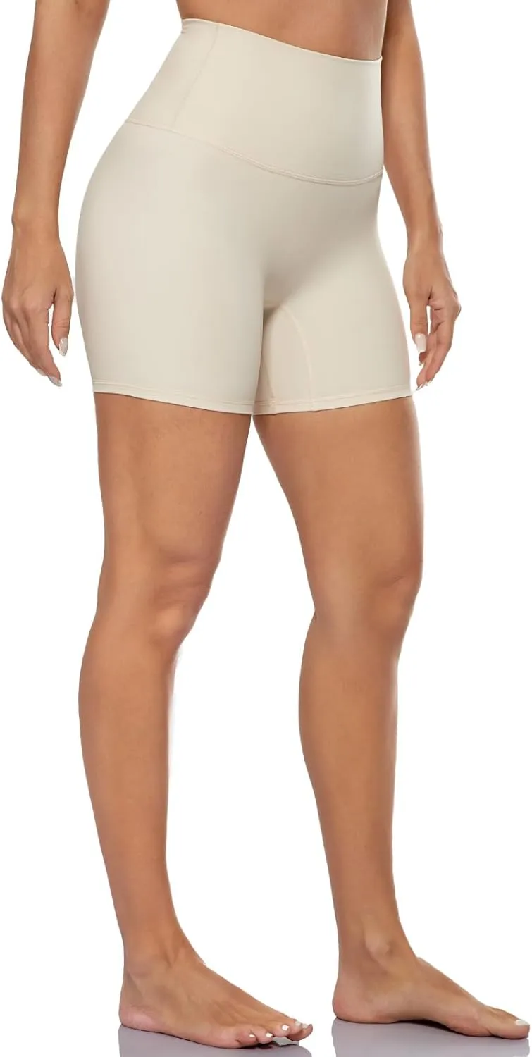 Ukaste High Waisted Bikers Shorts for Women 5" - Tummy Control Workout Active Yoga Shorts