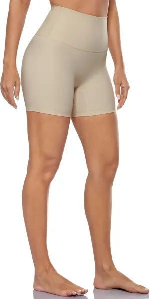 Ukaste High Waisted Bikers Shorts for Women 5" - Tummy Control Workout Active Yoga Shorts