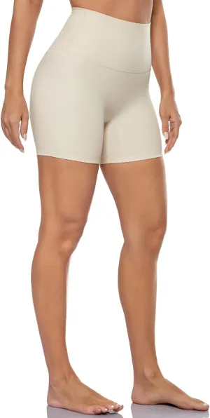 Ukaste High Waisted Bikers Shorts for Women 5" - Tummy Control Workout Active Yoga Shorts