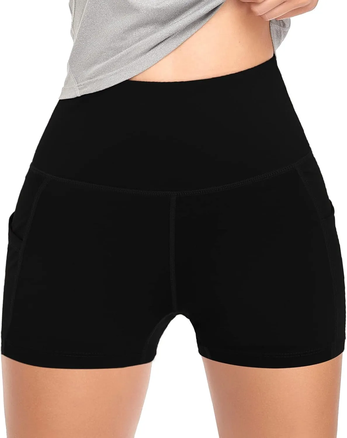 VUTRU Women's Summer 3"/4" High-Waisted Print Running Shorts Biker Shorts Volleyball Shorts with Pockets Quick Dry