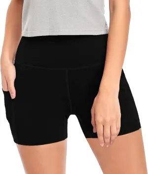 VUTRU Women's Summer 3"/4" High-Waisted Print Running Shorts Biker Shorts Volleyball Shorts with Pockets Quick Dry