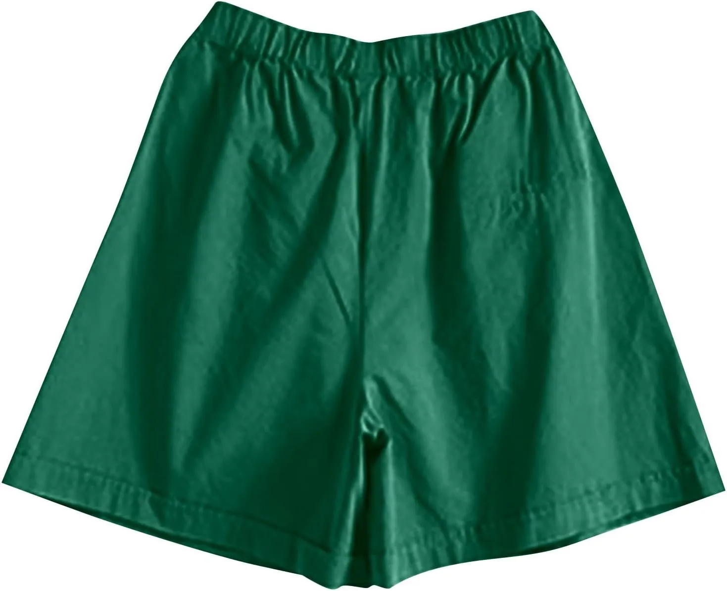 Wide Leg Shorts for Women 5" Baggy Front Button Elastic Waist Flowy Shorts Loose Lightweight Comfy Plus Size Short