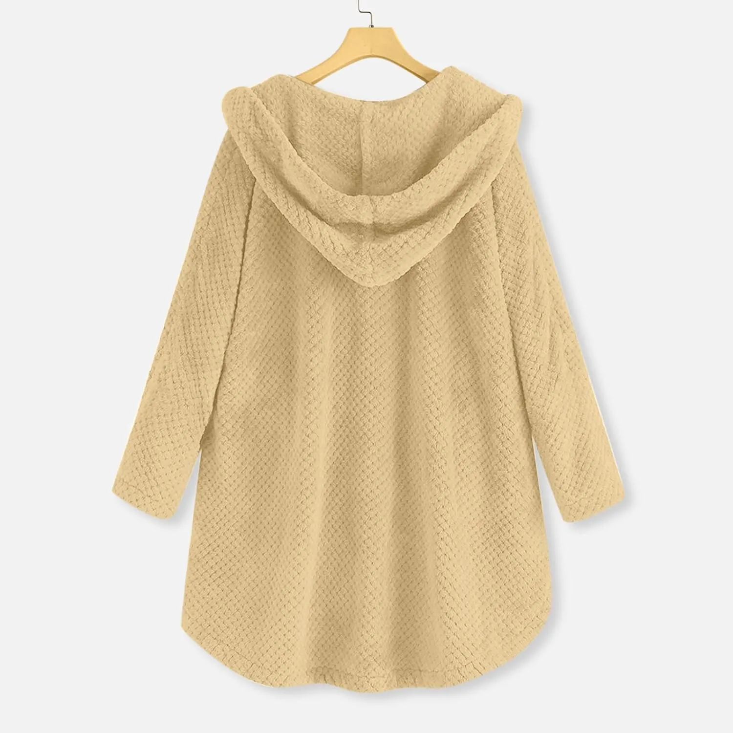 Winter Coats for Women Casual Hooded Button Down Cardigan Jacket Soft Comfy Long Sleeve Warm Outwear 2024 Fashion Coat