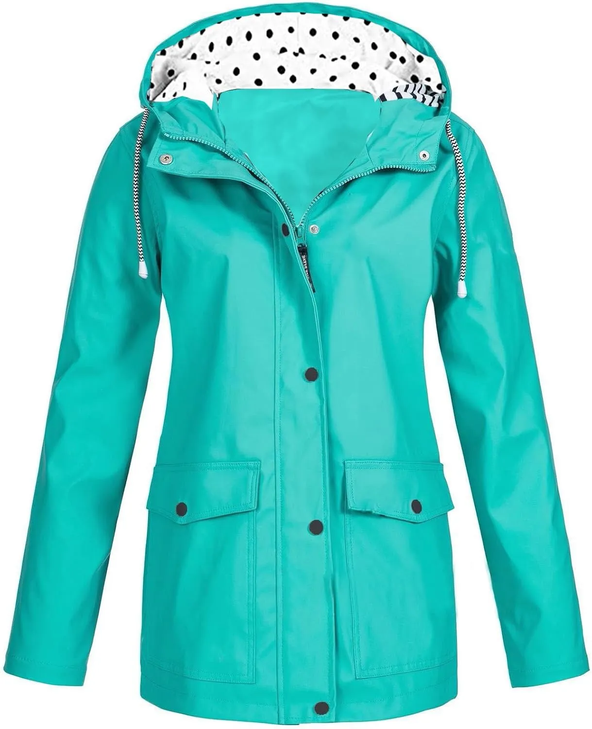 Wkishenl Lightweight Rain Coat for Women with Hood Plus Size Lightweight Rain Jacket Waterproof Outdoor Hiking Raincoat