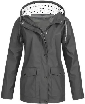 Wkishenl Lightweight Rain Coat for Women with Hood Plus Size Lightweight Rain Jacket Waterproof Outdoor Hiking Raincoat