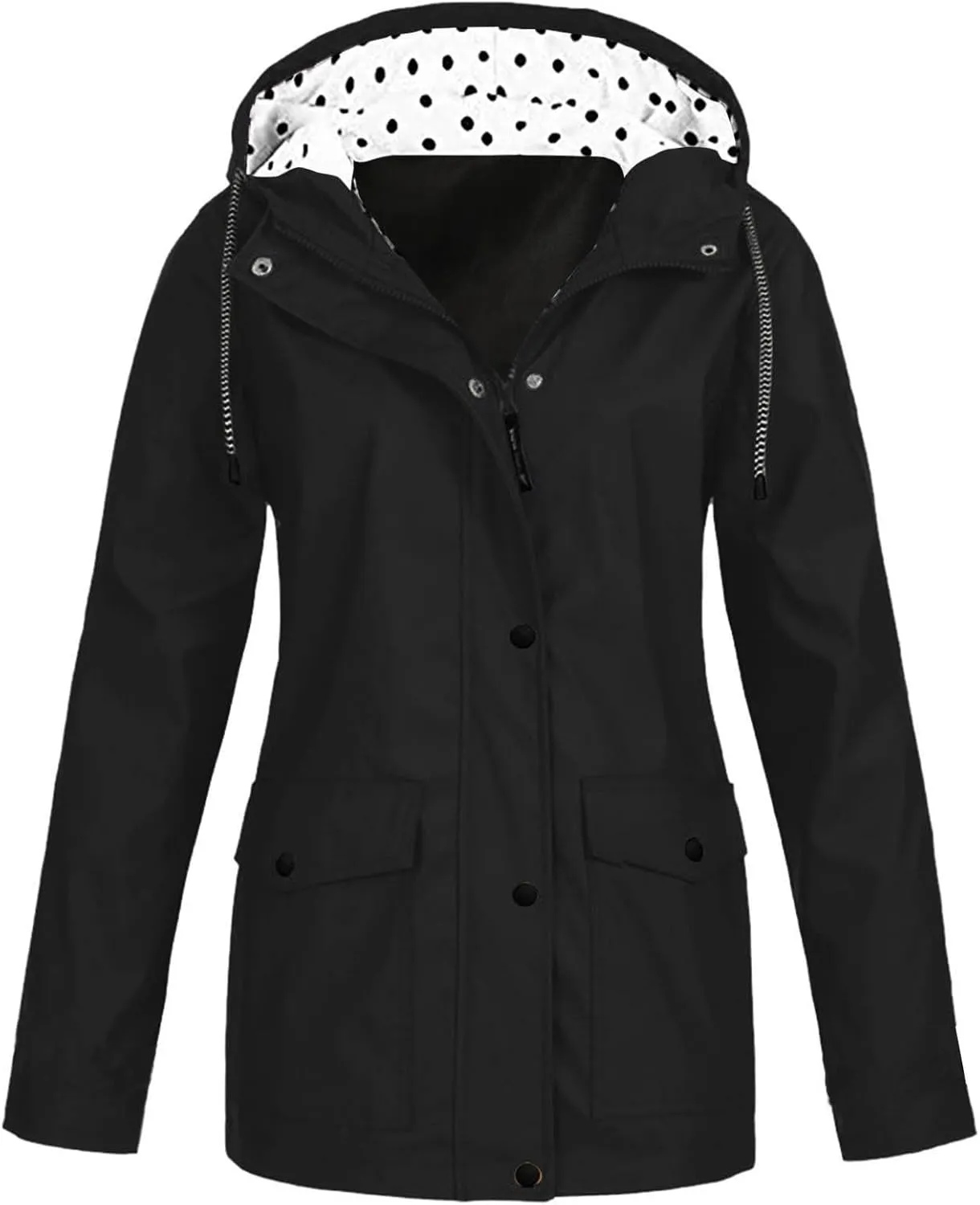 Wkishenl Lightweight Rain Coat for Women with Hood Plus Size Lightweight Rain Jacket Waterproof Outdoor Hiking Raincoat