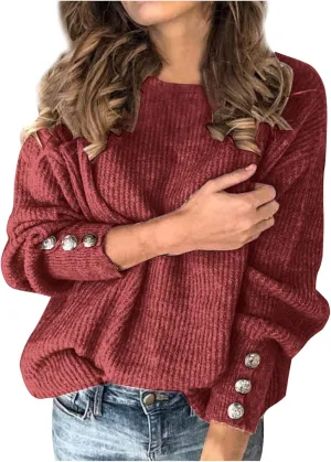 Women Autumn Winter Colorblock Pullover Sweaters Large Long Single Sleeves Coat Loose Chunky Knit Jumper Tops Casual
