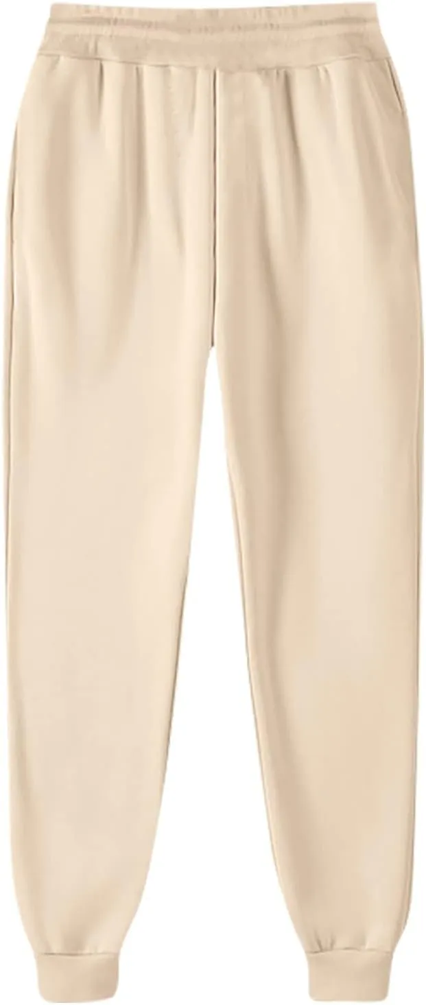 Women Baggy Sweatpants Fleece Cinch Bottom Joggers Pants High Waisted Elastic Athletic Fit Comfy Lounge Trousers