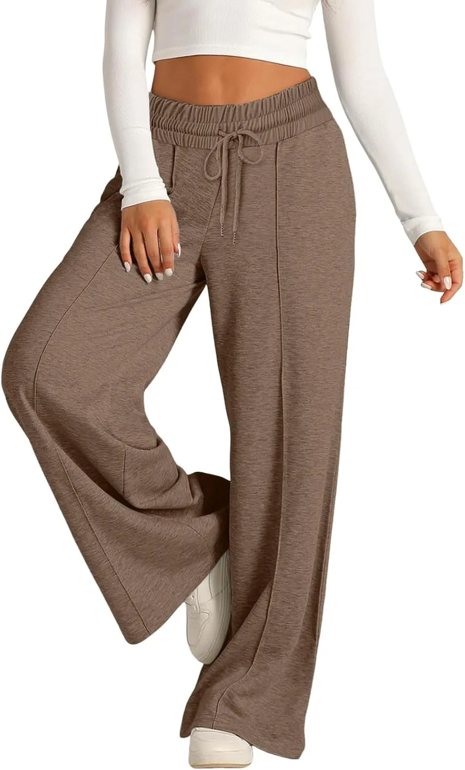 Women Oversized Wide Leg Lightweight Pants Elastic Drawstring Straight Leg Sweatpants Low Waisted Baggy Trousers