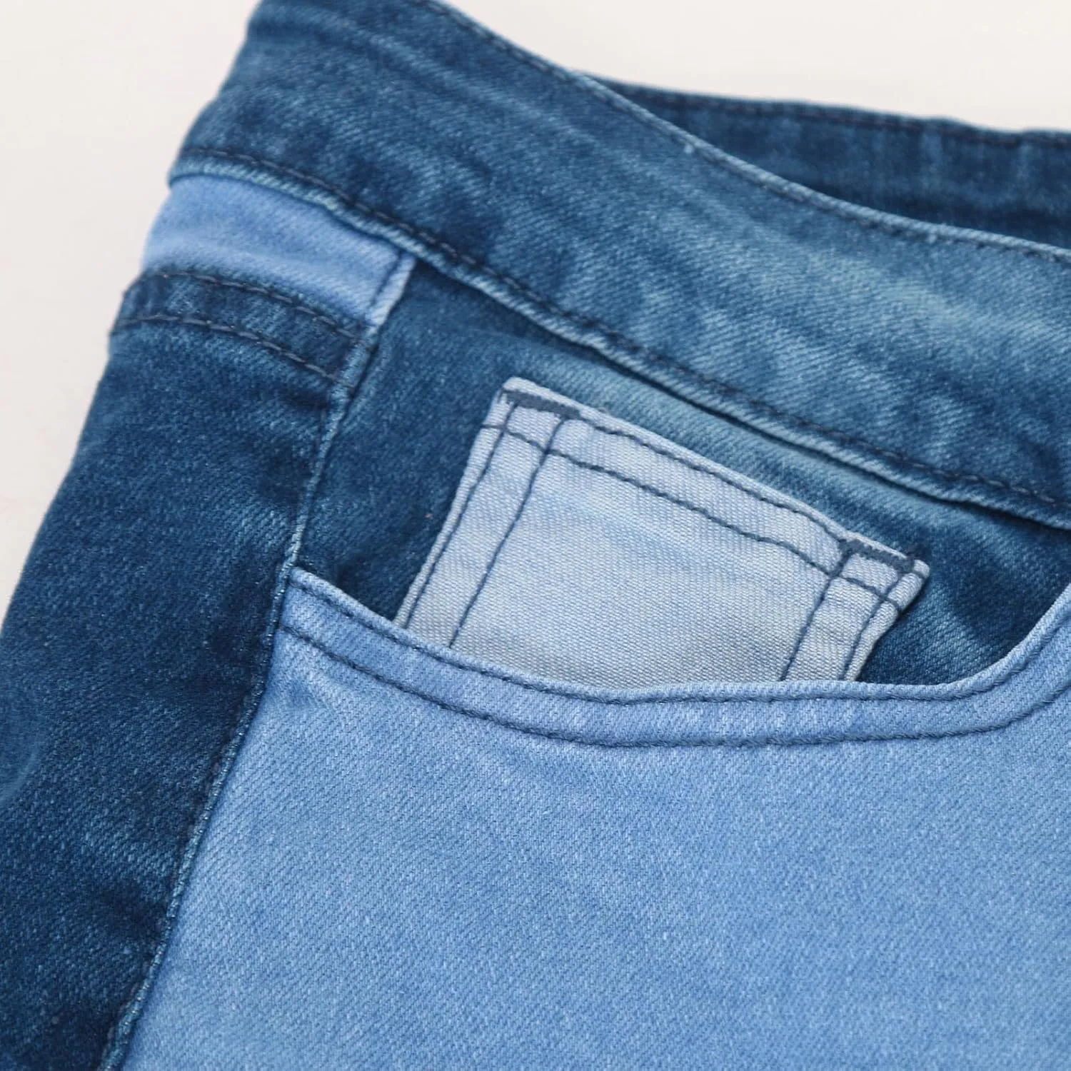 Women Patchwork Straight Leg Jeans High Waisted Stretch Frayed Raw Hem Skinny Slim Fit Vintage Distressed Denim Pants