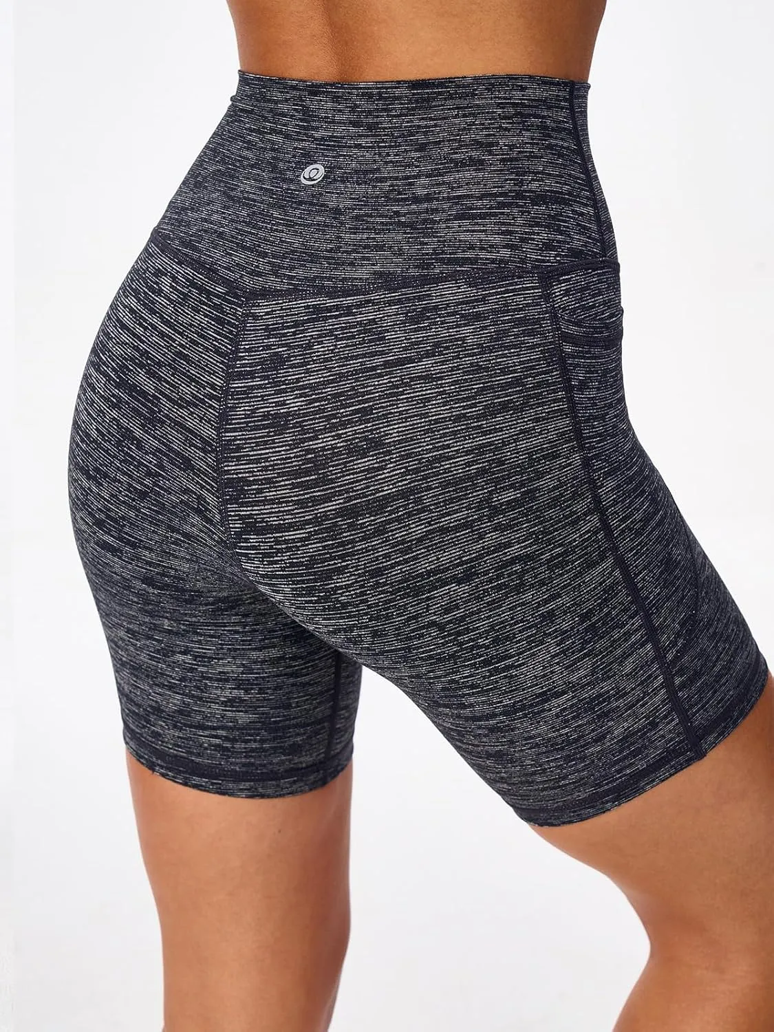 Women's 6'' Biker Shorts High Waisted Yoga Gym Workout Running Spandex Shorts Side Pockets