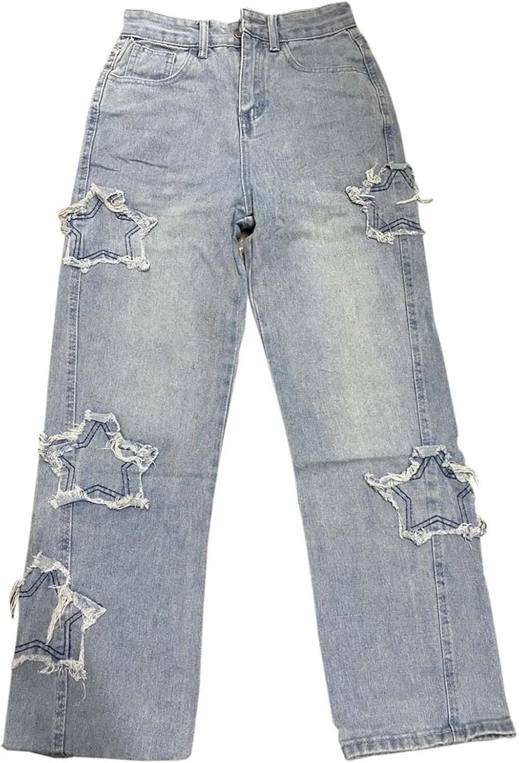 Womens Baggy Jeans Y2K High Street Boyfriend Pants Vintage Distressed Jeans High Waist Ripped Denims Streetwear Hiphop