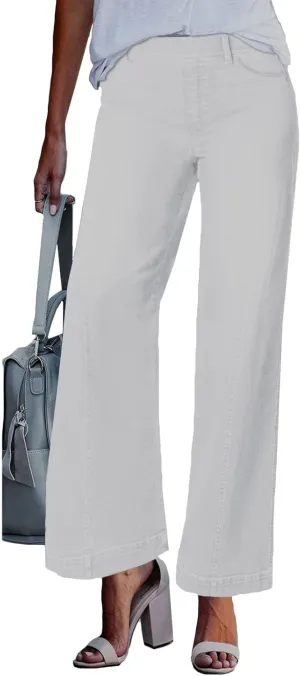 Womens Boyfriend Jeans Women's Baggy Barrel Jeans Casual Mid Rise Drawstring Zipper Wide Leg Denim Pants with Pocket