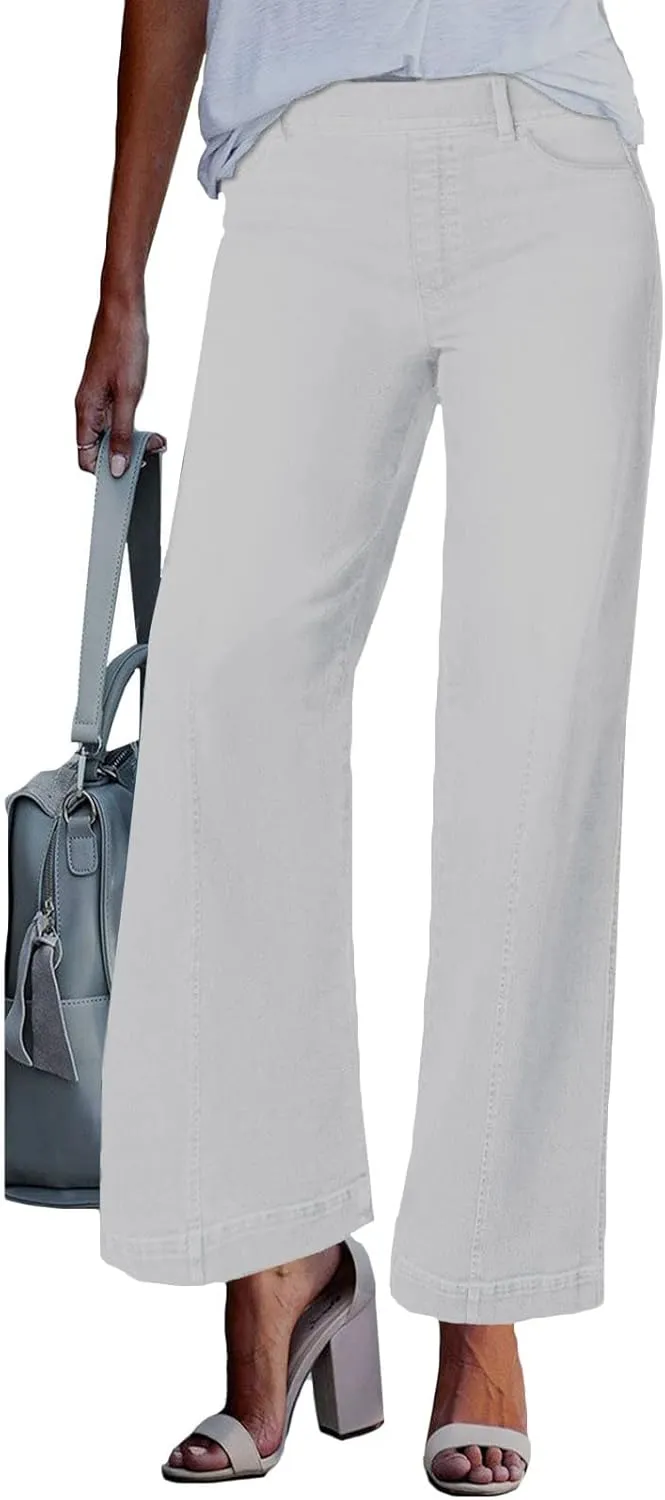 Womens Boyfriend Jeans Women's Baggy Barrel Jeans Casual Mid Rise Drawstring Zipper Wide Leg Denim Pants with Pocket