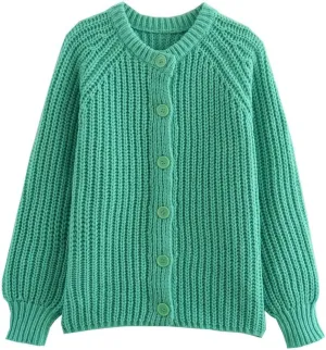 Womens Cardigan Sweater Button Down Long Sleeve Chunky Soft Knit Sweater Fall Open Front Loose Casual Cardigan Coat
