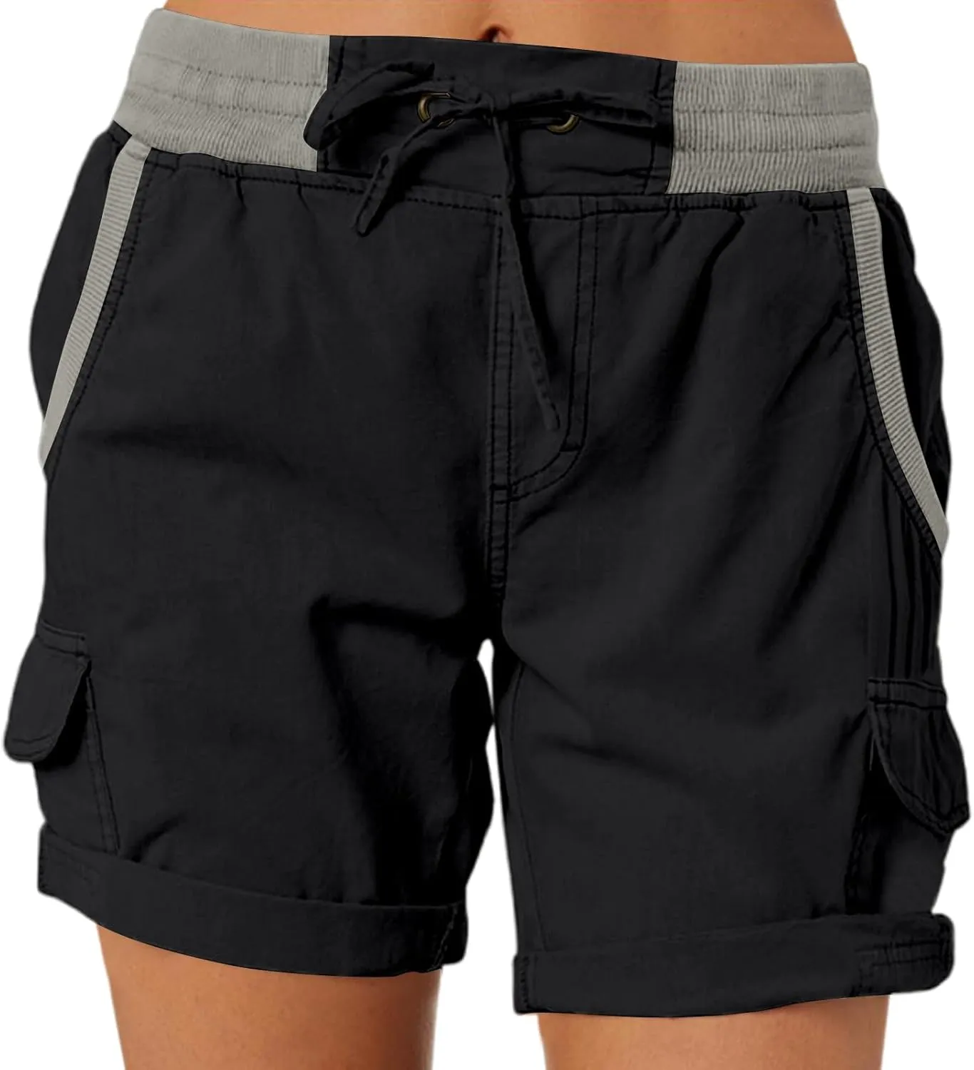 Women's Cargo Shorts Casual Summer High Waisted Drawstring Cotton Relaxed Fit Hiking Outdoor Outfit Trendy 2025