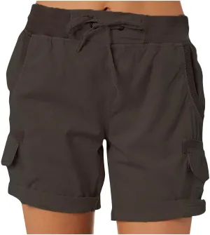 Women's Cargo Shorts Casual Summer High Waisted Drawstring Cotton Relaxed Fit Hiking Outdoor Outfit Trendy 2025